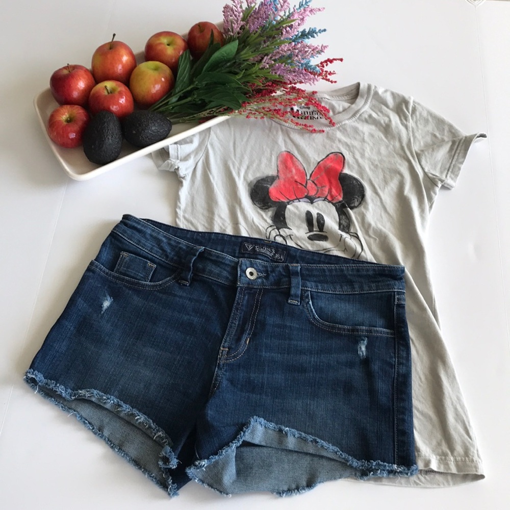 Guess Size 10 Distressed 5 Pocket Denim Shorts